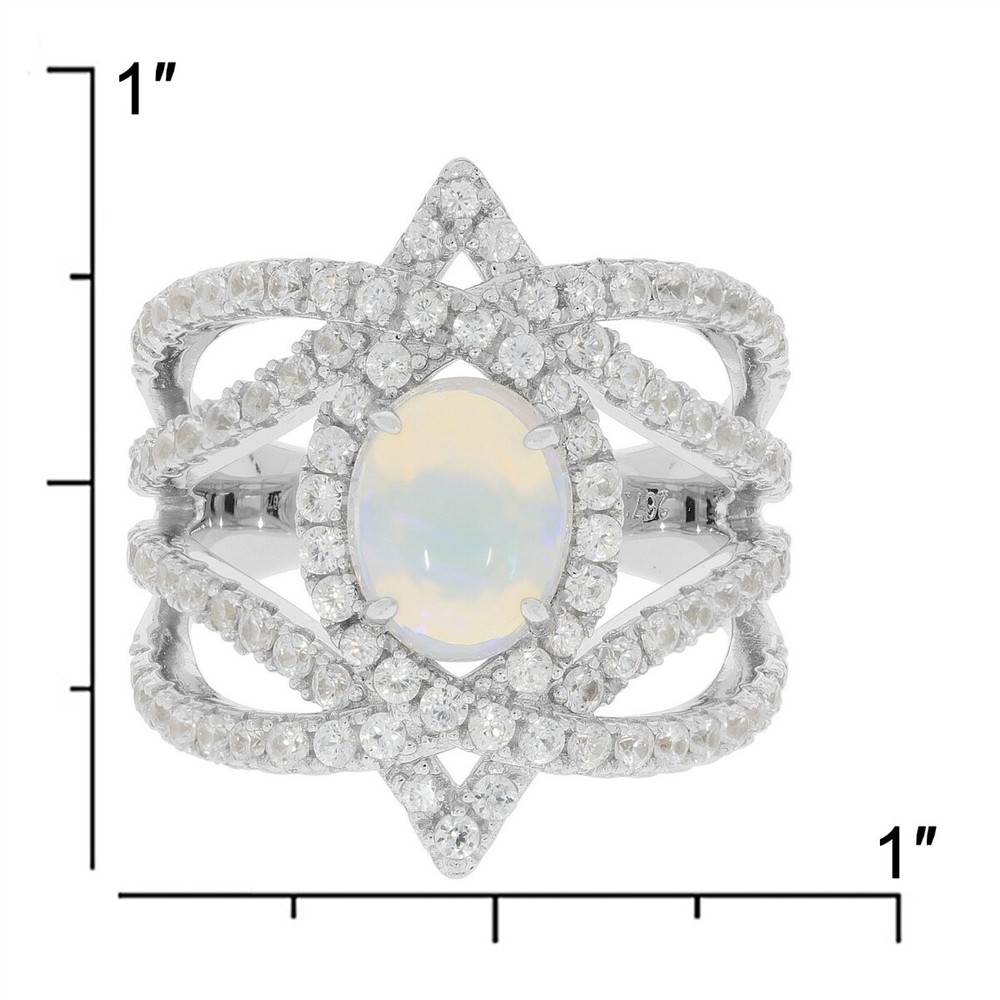 Sterling Silver Semi Mount Ring Setting Oval OV9x7mm Cab Split Shank Topaz