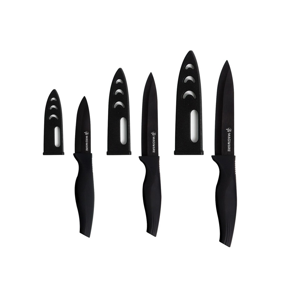 6-Piece Paring Knife Set with Sheaths-Ceramic Blade Sharp Rust Proo... Fast Ship
