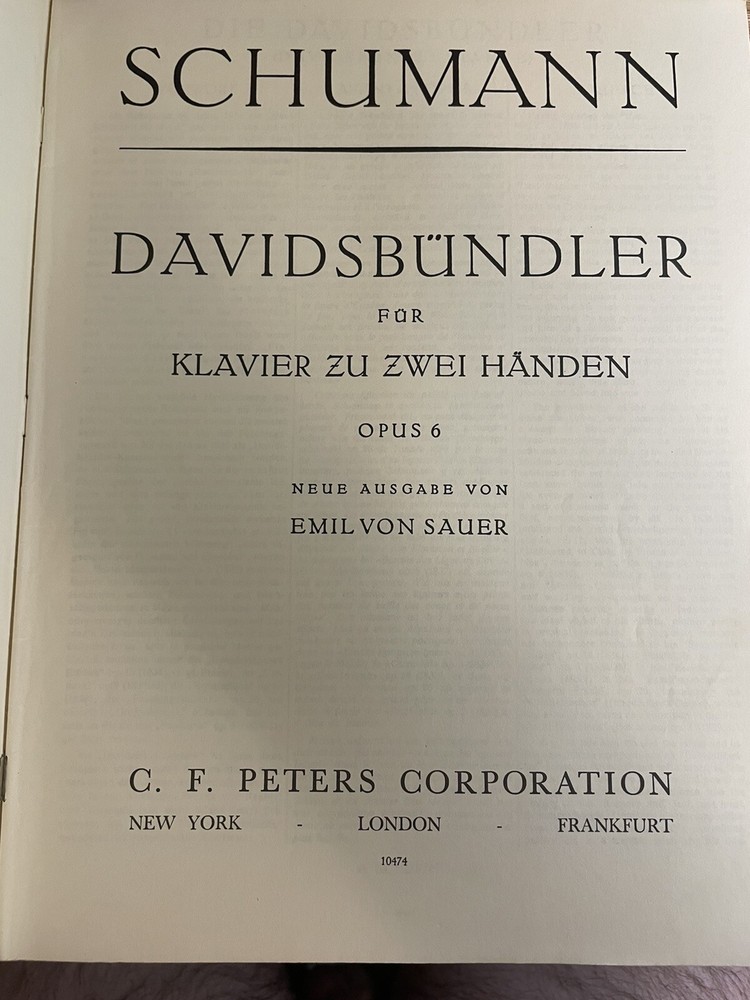 Schumann, Davidsbundler Opus 6 (Sauer)