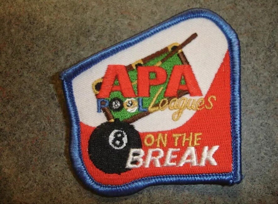 APA 8 ON THE BREAK PATCH AMERICAN POOLPLAYERS OLD C23