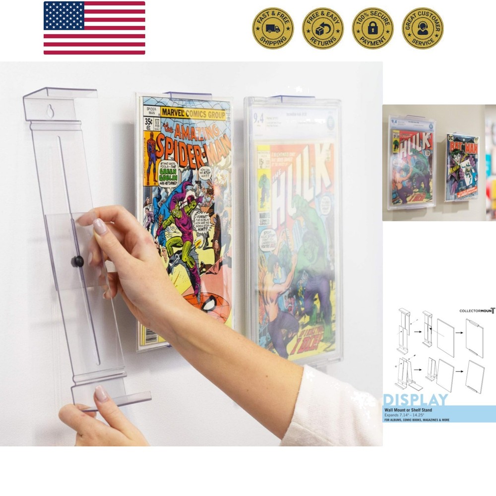 Comic Mount 1 Pack, Comic Book Shelf Stand or Wall Mount Display, Invisible a...