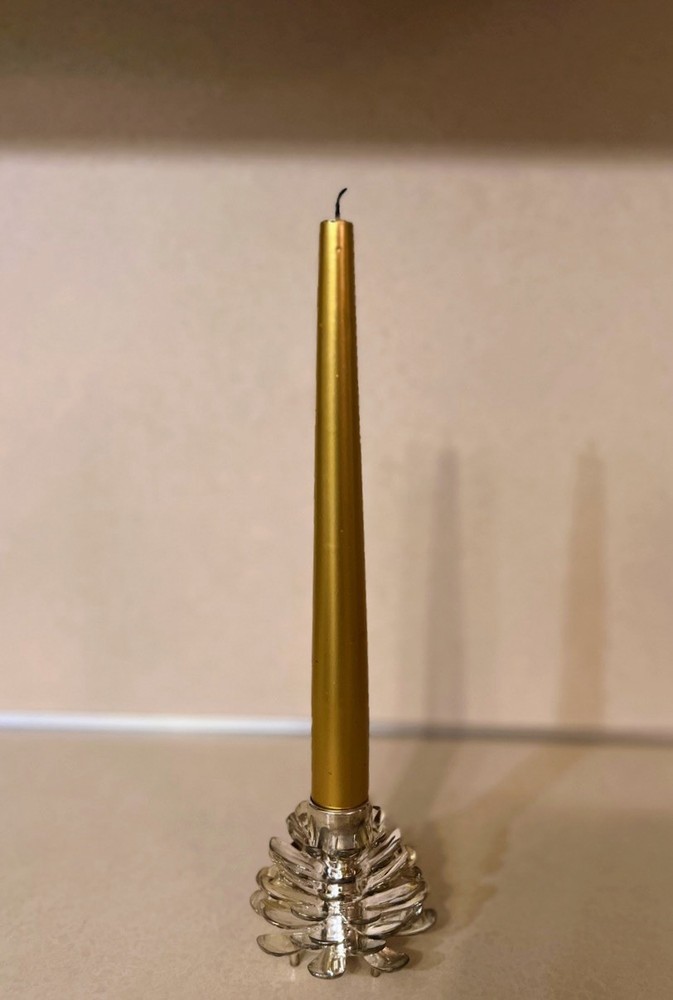 Silverplated Pine Cone Candle Holders Set 2 NIB