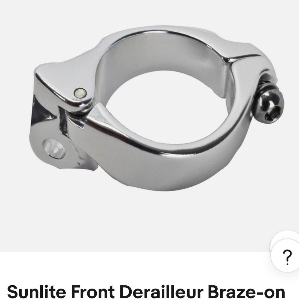 Sunlite Front Derailleur Braze-on adapter Silver