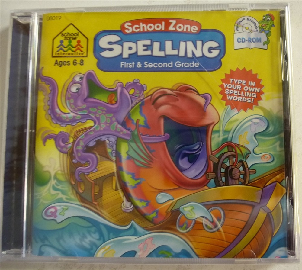 Software PC School Zone Spelling First & Second Grade 1 2 1st 2nd NEW Jewel