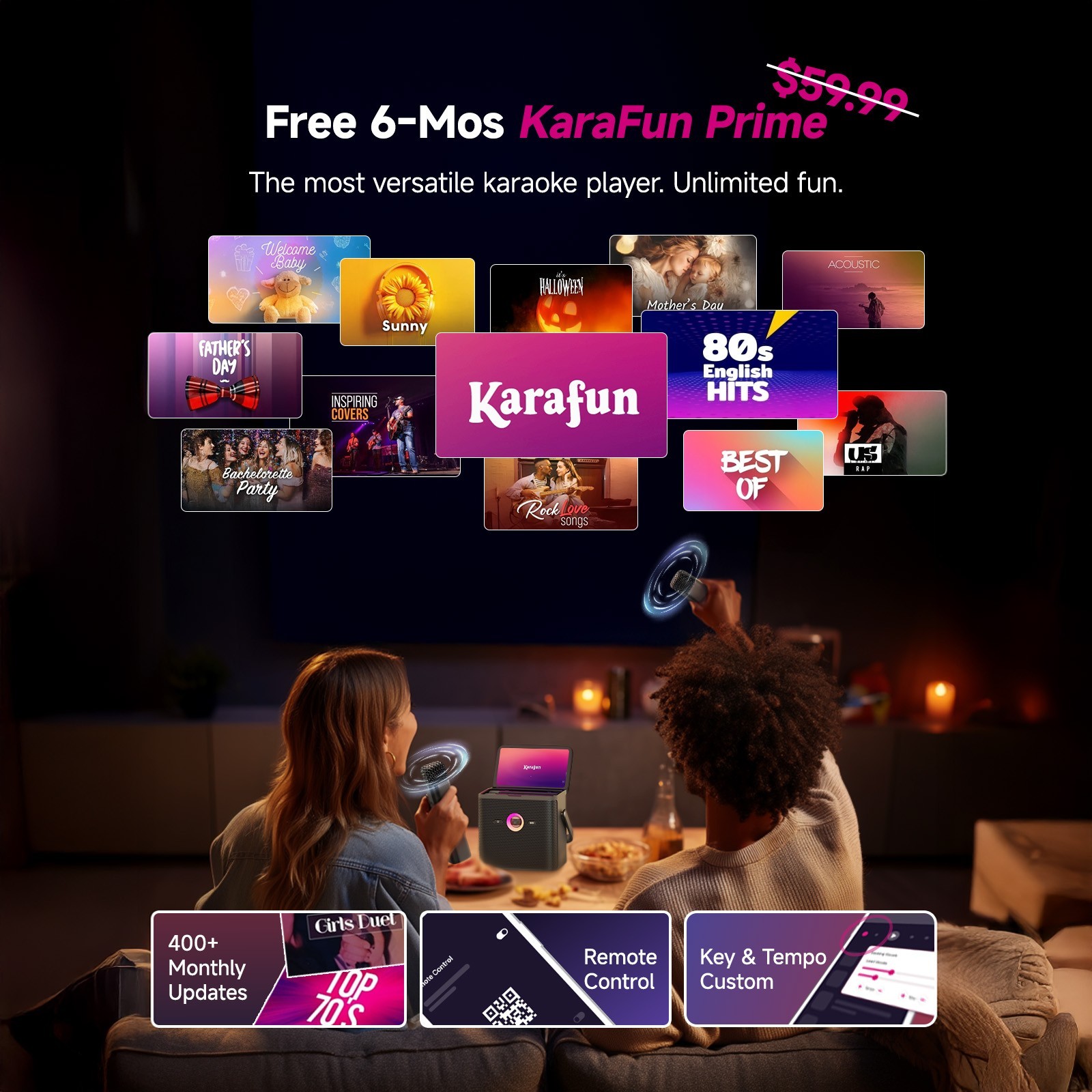 Ikarao Karaoke Machine for Adults, 32GB Karaoke Tablet, 80W Bluetooth Speaker