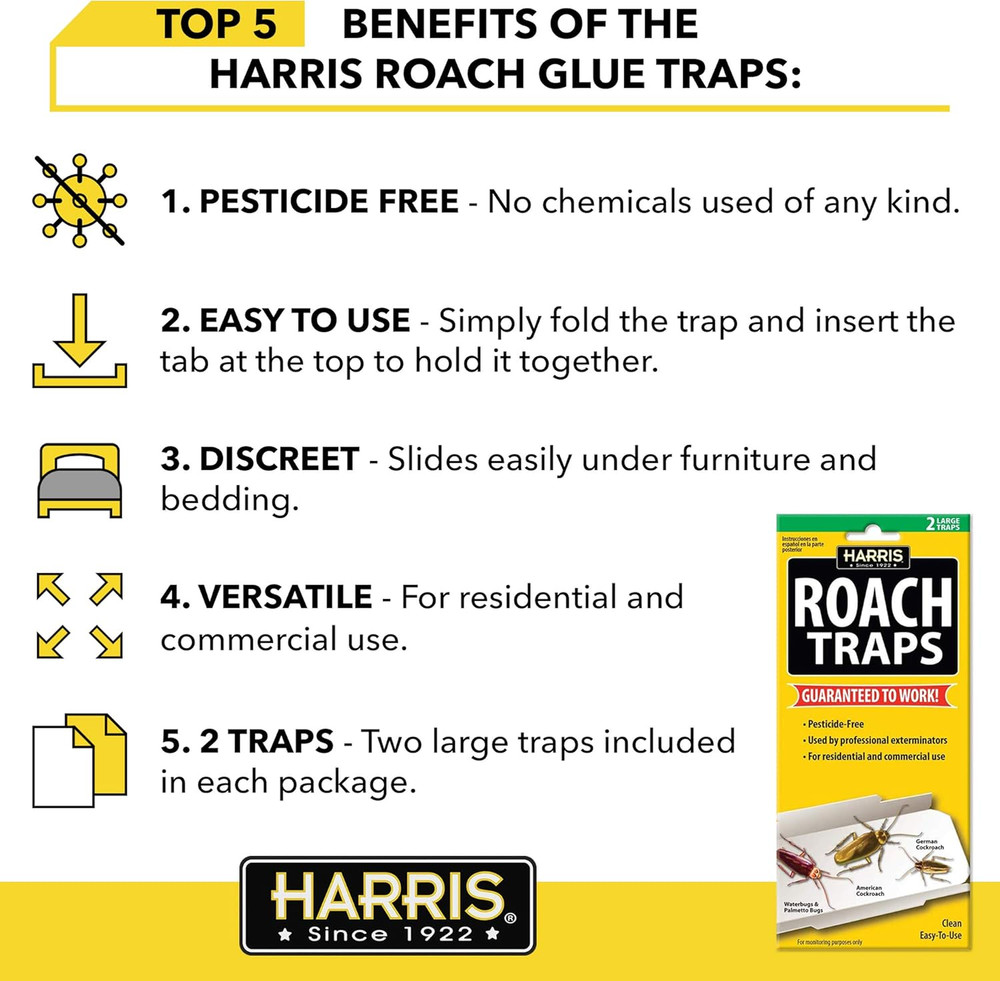 Harris Roach Glue Traps, Non Toxic (10-Pack)