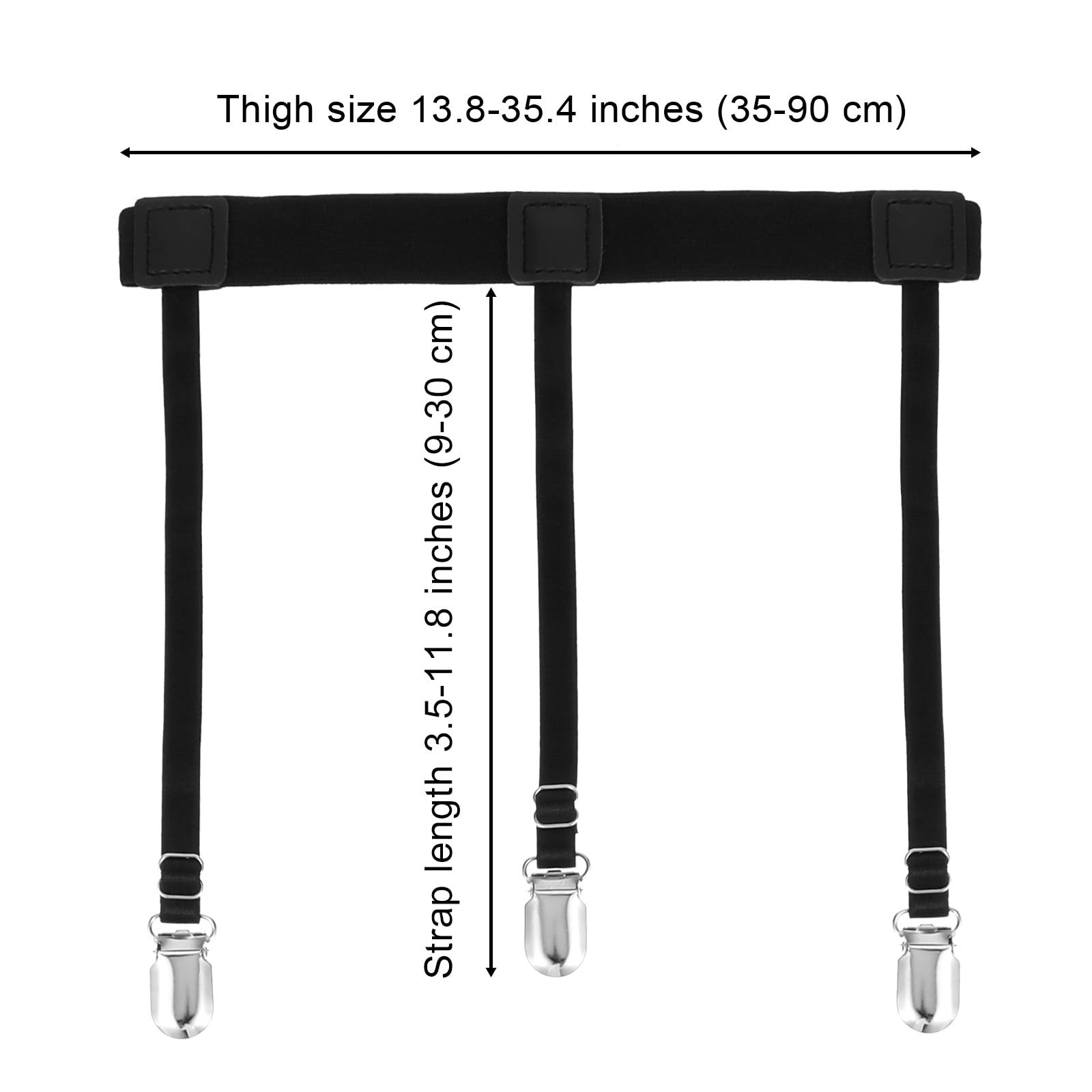 Thigh High Garter Belts for Women with Anti Slip Clips Adjustable Elastic Gar...