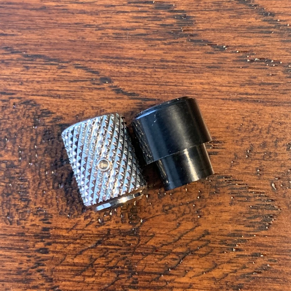 CHROME Plated - Solid Brass / Telecaster Knurled Guitar Knobs & Switch Tip Set