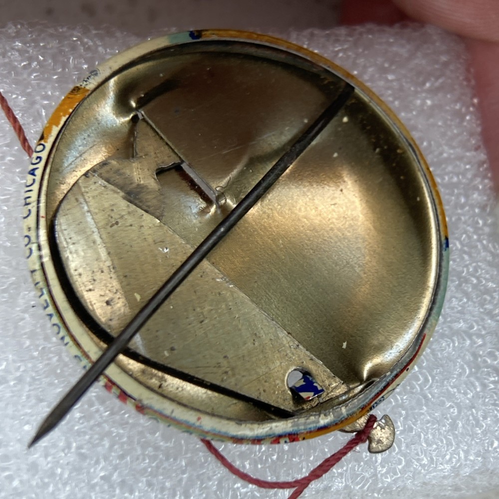 Vintage WWII Uncle Sam LET’S PULL TOGETHER Propaganda Mechanical Pinback Button