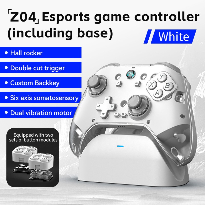 Z04 wireless game controller with charging dock, computer switch, Android IOS
