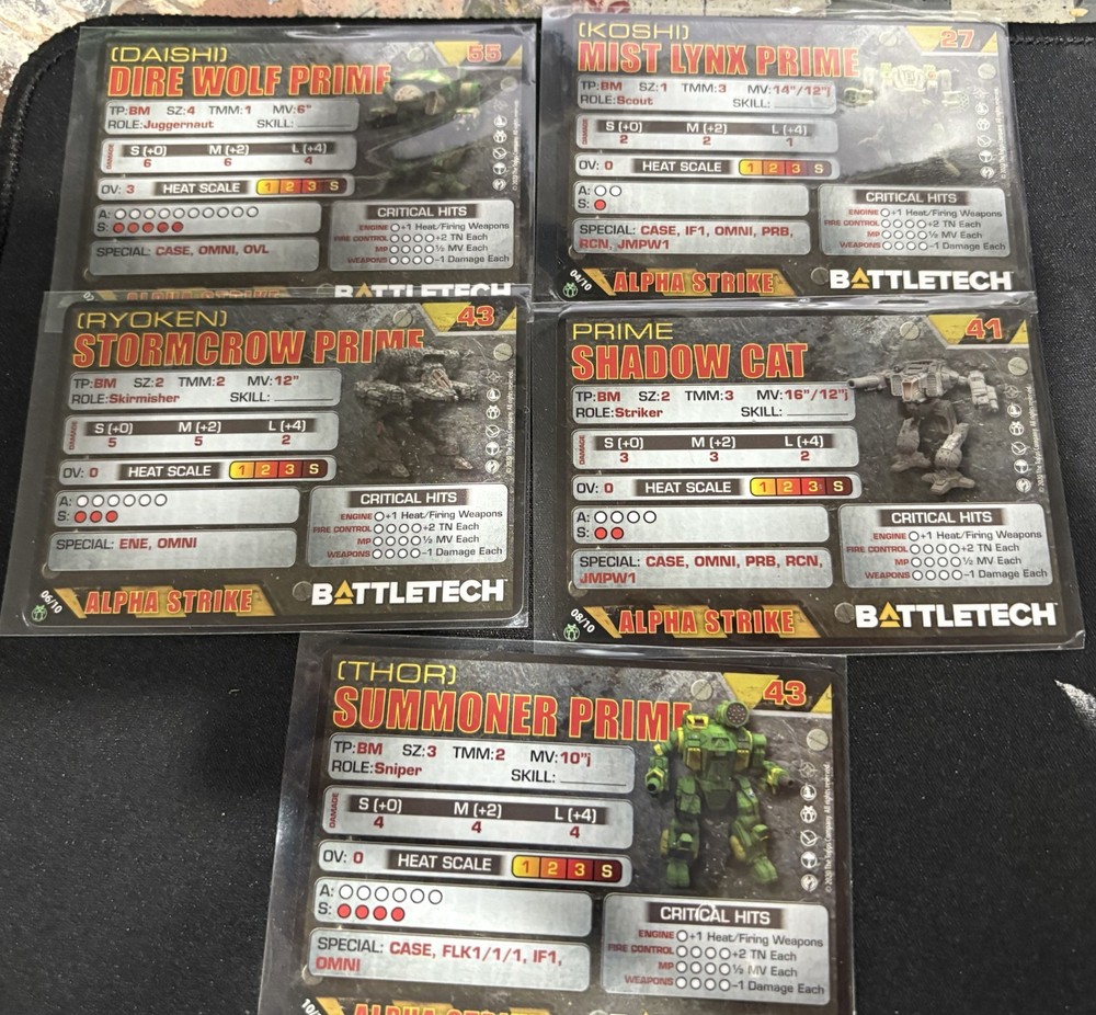 Battletech Alpha Strike Clan Command Star Catalyst APHA STRIKE CARD SET