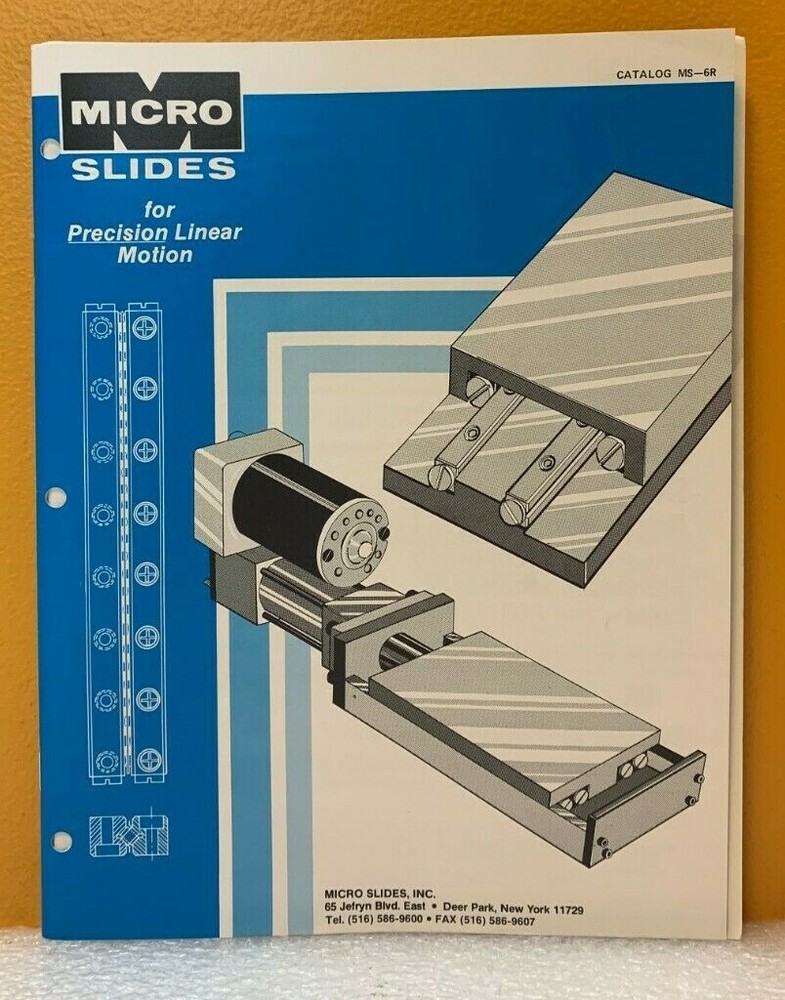 Micro Slides, Inc. Precision Linear Motion Catalog MS-6R.
