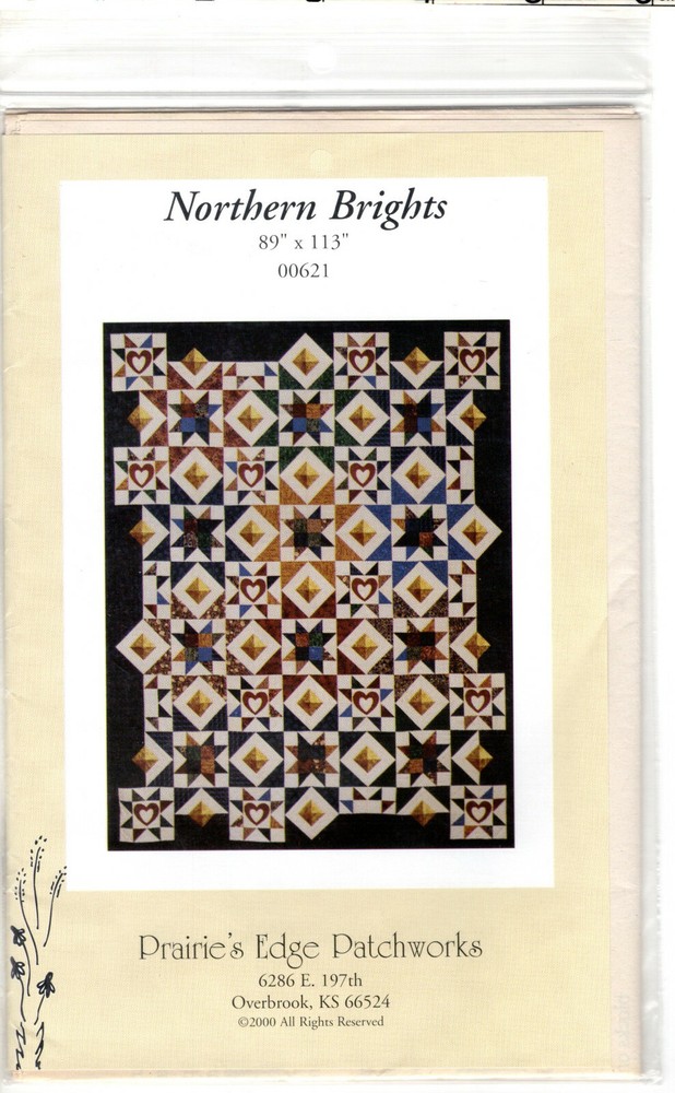 "Northern Brights" ©2000 Prairie's Edge Patchworks Quilt Pattern/Inst Pack 00621