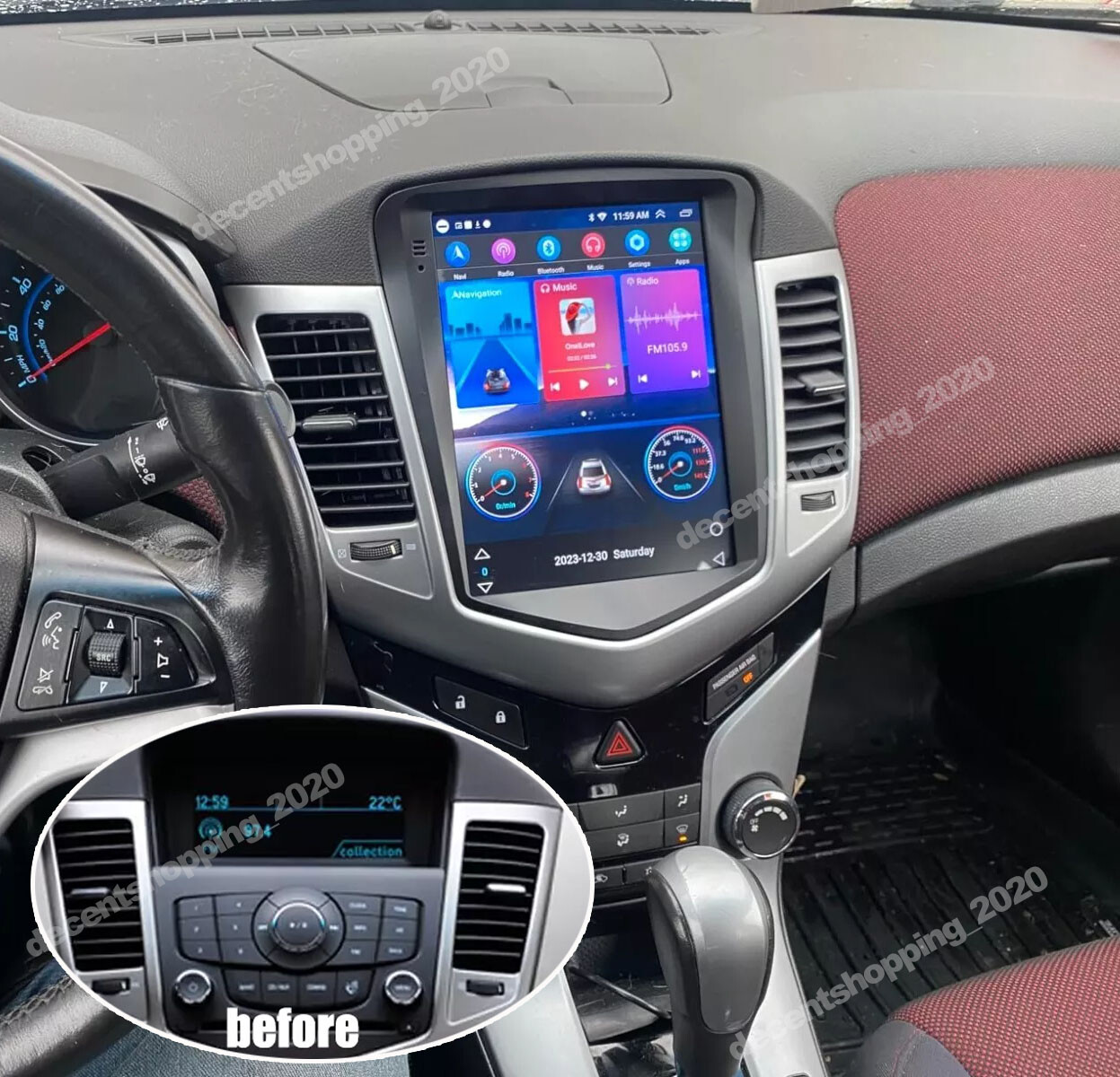 Android 13.0 For 2009-2015 Chevy Cruze GPS Navi Car Radio Stereo WiFi Player CAM