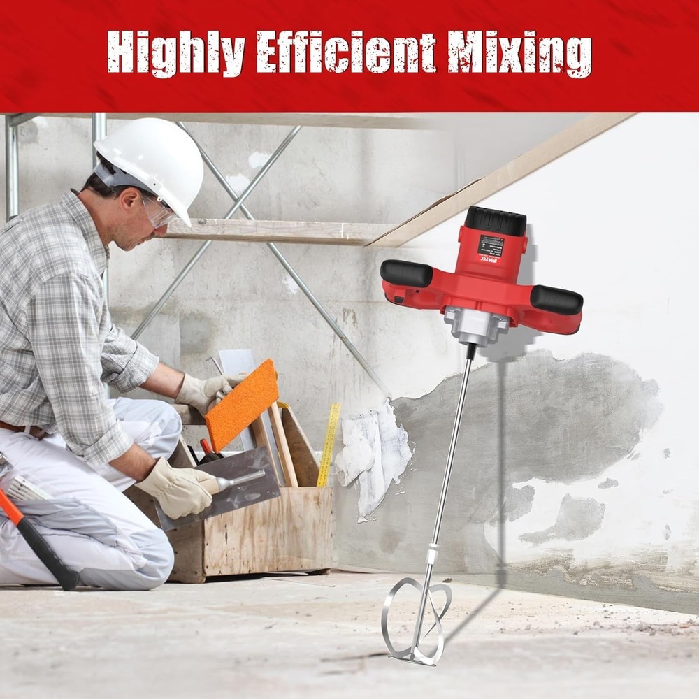 Electric Concrete Mixer - Dual Paddle Design