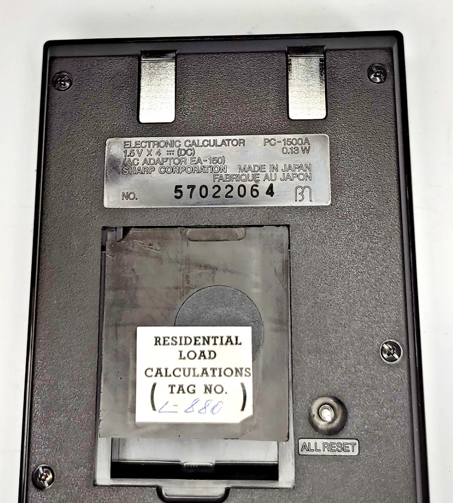 Sharp PC1500A Pocket Computer w/ CE150 Printer/Cassette Interface Turns On CASE