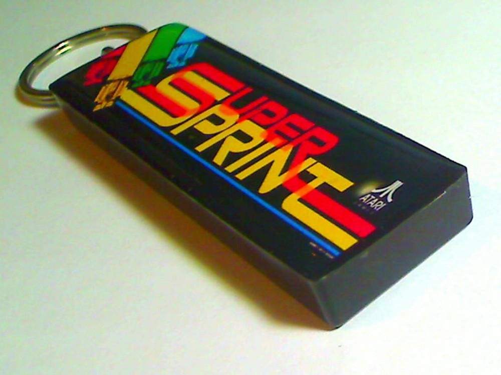 Super Sprint Arcade Marquee Coin Door accessory Keychain