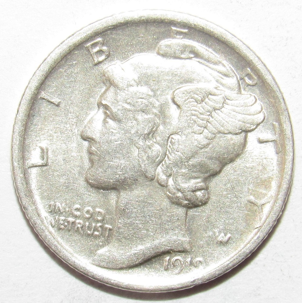 1919 Mercury Dime AU (M135)
