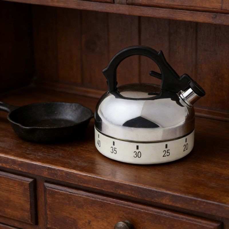 Kitchen Cooking Timer Count-Down Up Clock Alarm Reminder Kettle Shape 60 Minute