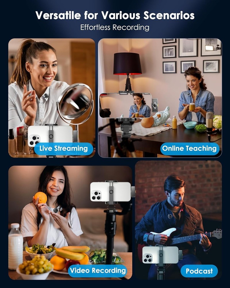 2.4GHz Noise-Canceling Wireless Mic for iPhone & Android - Instant Setup & Use