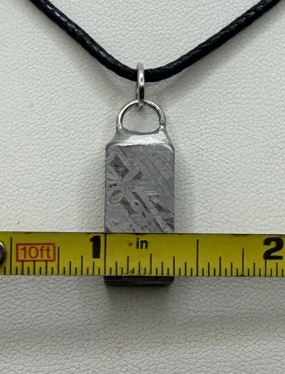 Aletai Meteorite Pendant, Space Jewelry, Etched Iron Widmanstätten 10.10g