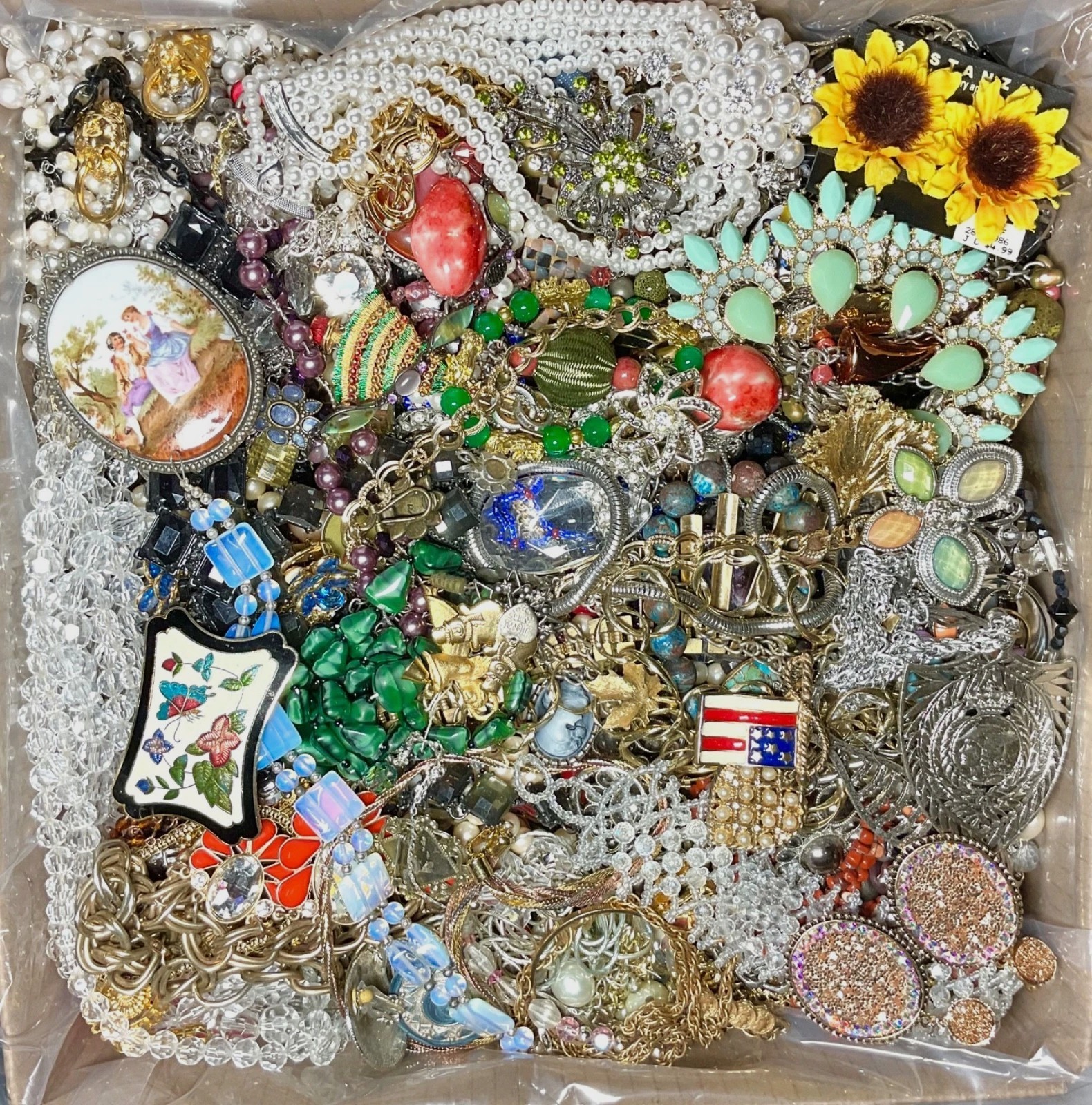 Over 3 Pounds Unsearched Lot Jewelry Old Vintage & Modern Wear & Junk Mixed In