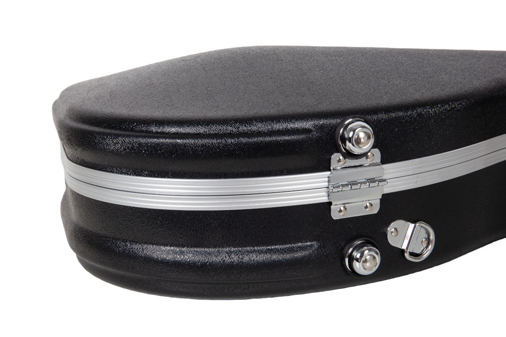 Crossrock ABS Molded Case for A-Style Mandolin | Plush Interior-Black