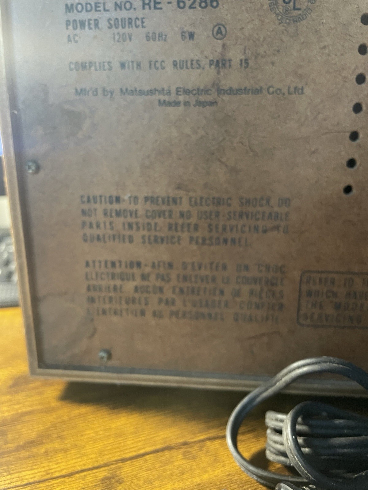 VTG Panasonic AM/ FM Radio Model-6286 Made In The Early 1970’s Made In Japan