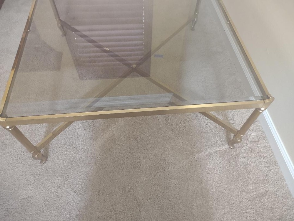 Vintage brass and glass coffee table