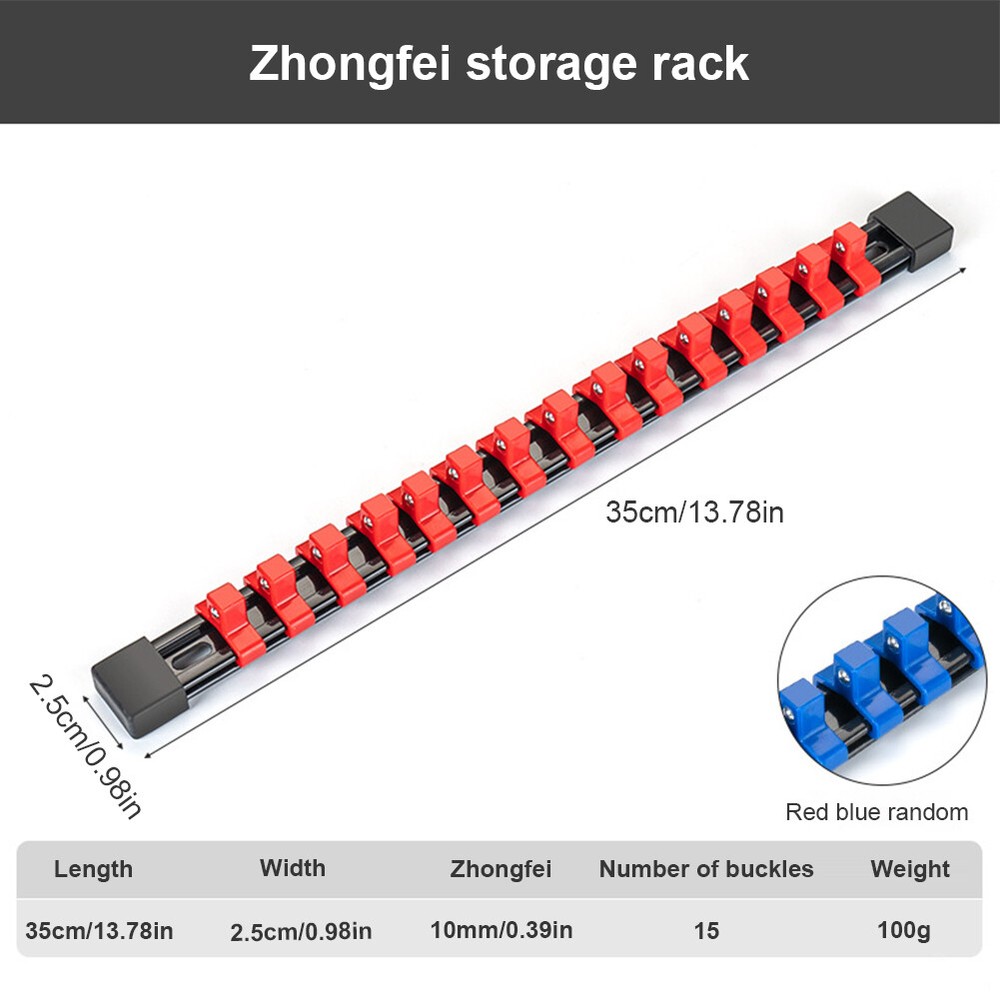 3Pcs Magnetic Socket Organizer Set Metric Socket Holder Tool Box Hold 43 Sockets