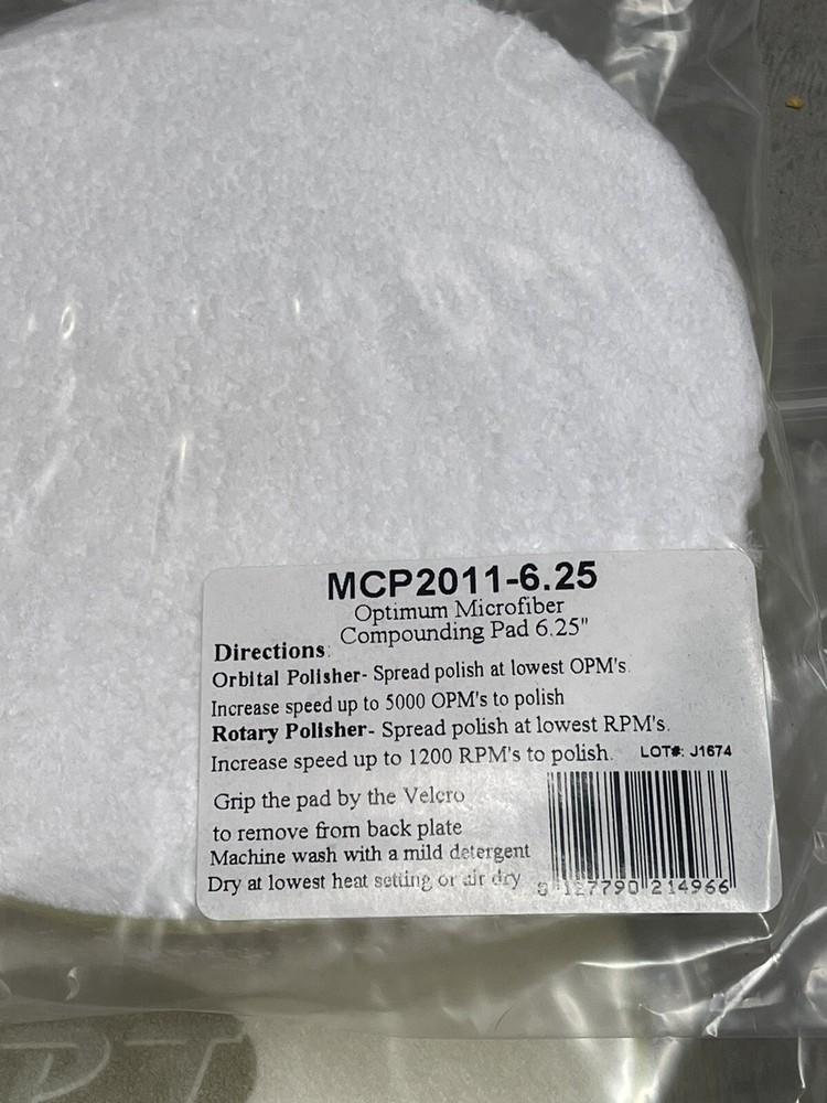 Optimum Microfiber Compounding pad 6.25 in. OPTIMUM POLYMER TECHNOLOGIES
