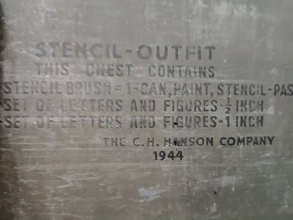 WW2 USGI 1944 Dated Metal Stencil Set 99% Complete Excellent Condition