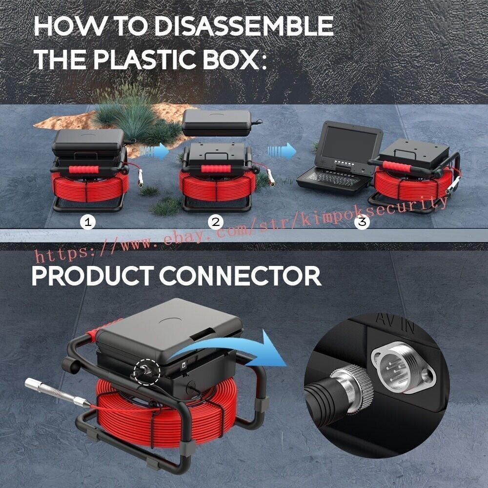 Sewer Pipe Inspection Camera Self-Leveling 512HZ Locator Borescope Camera DVR