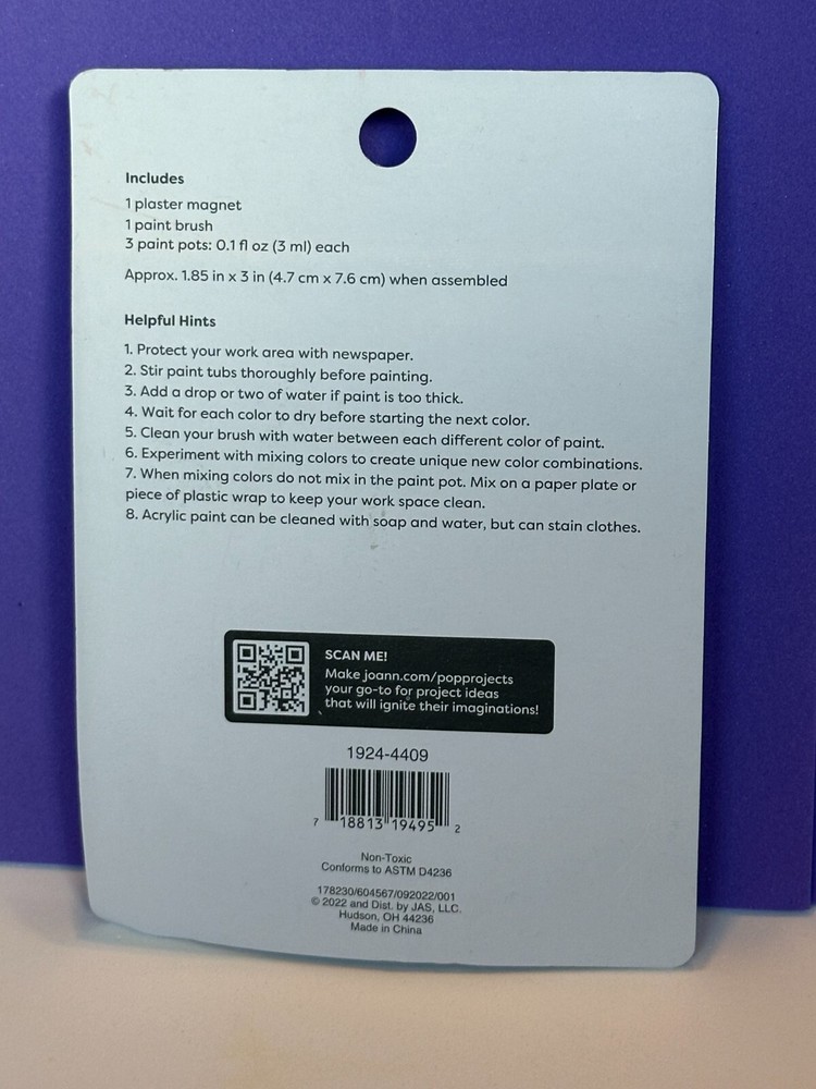 POP! Easter Bunny Plaster Magnet Kit Ages 3+ ~ Includes Paint + Brush