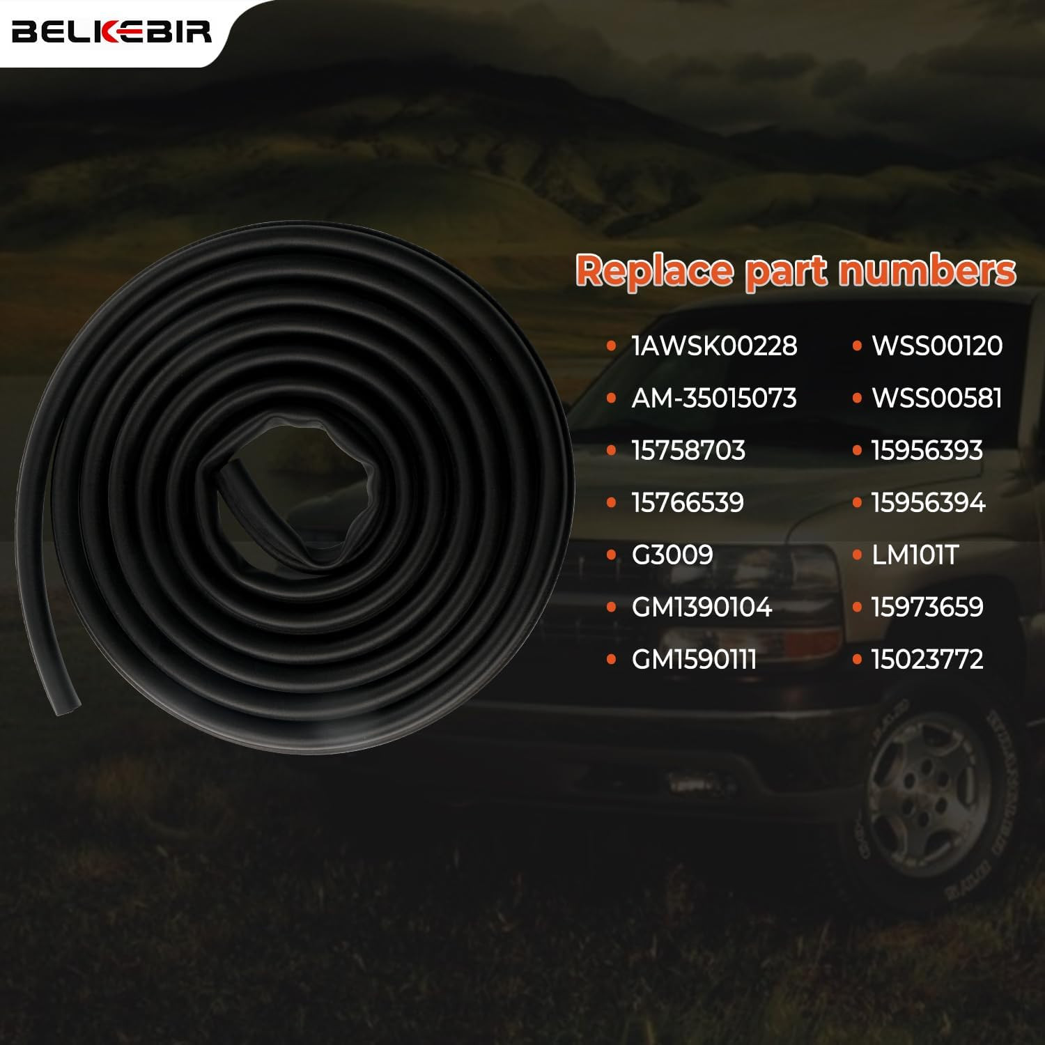 Door Weather Stripping, Rubber Seal Trim Weatherstrip Compatible with 1988-2000