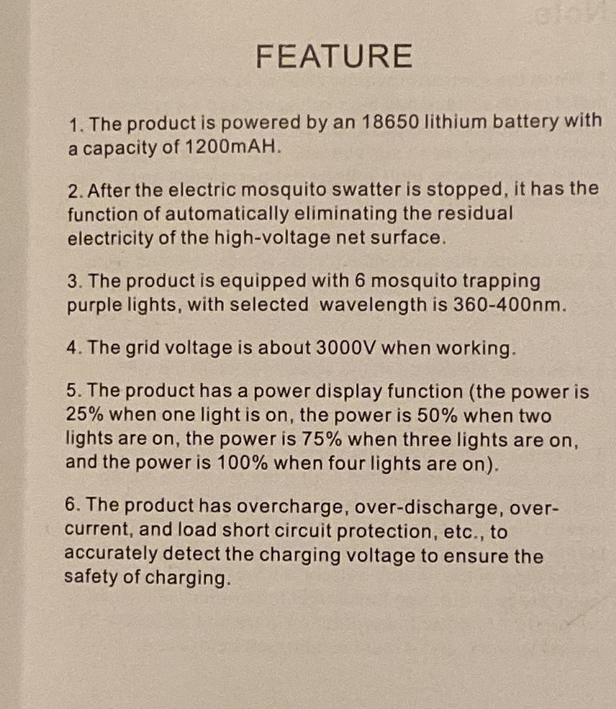 Handheld USB Rechargeable Mosquito Fly Swatter Bug Zapper Insect Killer Racket
