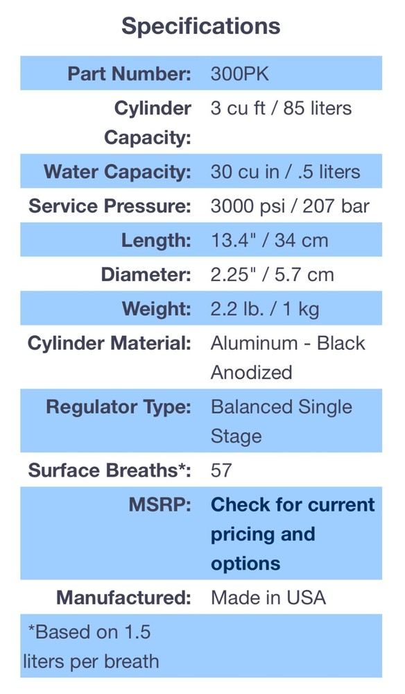 spare air scuba tank