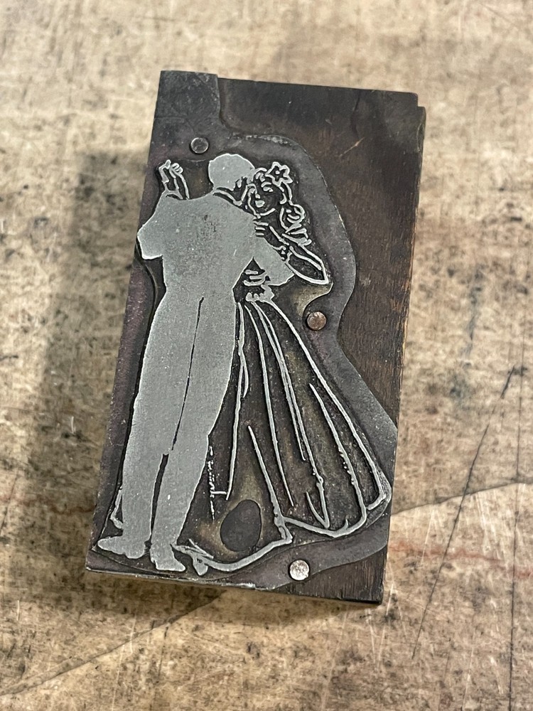 Printing Letterpress Printers Block Dancing Couple (947)