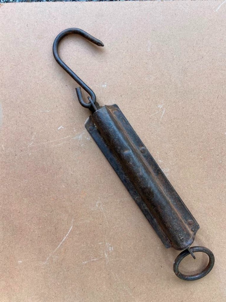 Ancient Old Iron Weight Spring Balance Scale