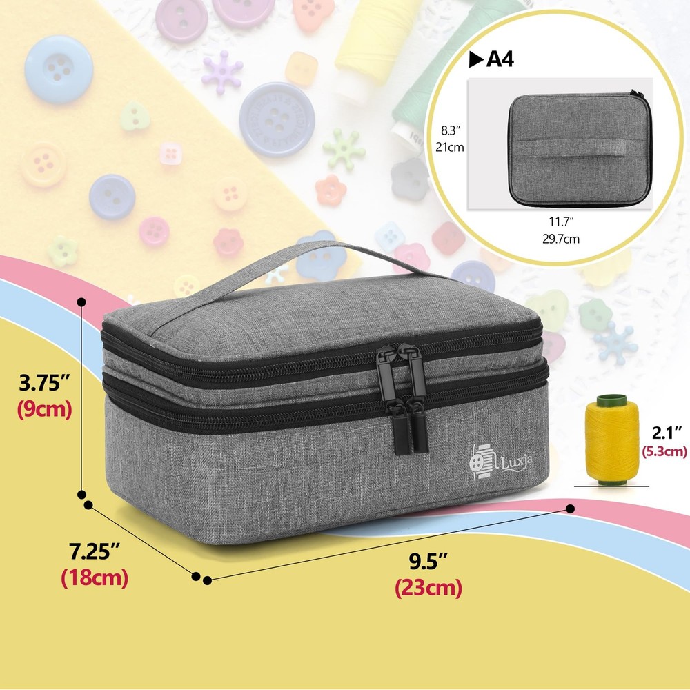 Double-Layer Sewing Supplies Organizer, Sewing Organizer for Needles, Thread,...