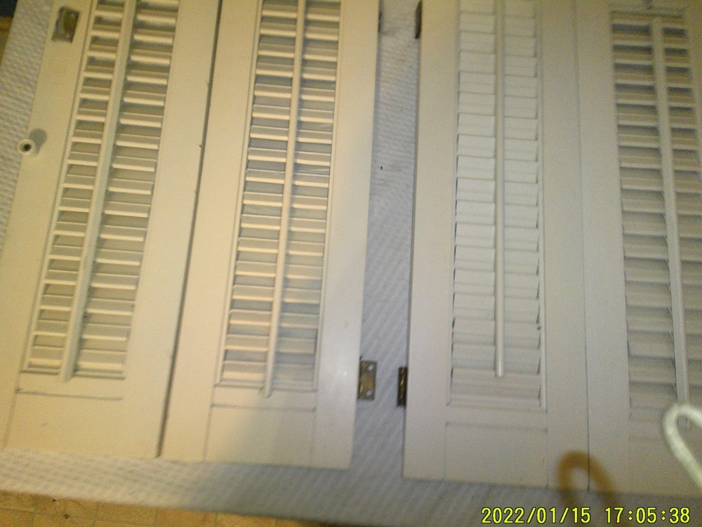 2 SMALL WOODEN WINDOW SHETTERS OLDER