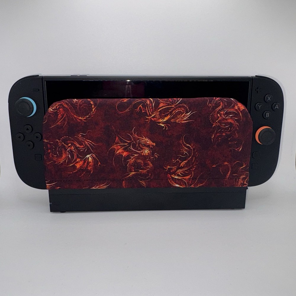 Nintendo Switch 2 Dock Cover Dragons Red Art  Screen Protector Dock Sock