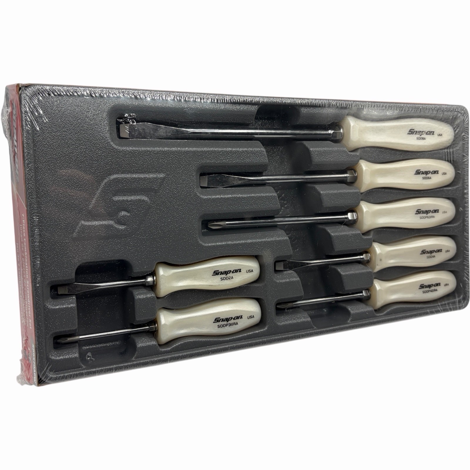 Snap On Tools Pearl White Hard Handle Combination Screwdriver Set SDDX70APW
