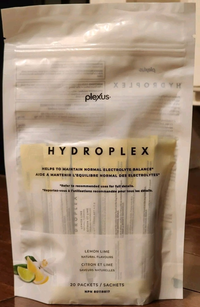 Plexus Hydroplex Hydrate Electrolyte Drink Mix Lemon Lime 20 Packets Exp 03/2026
