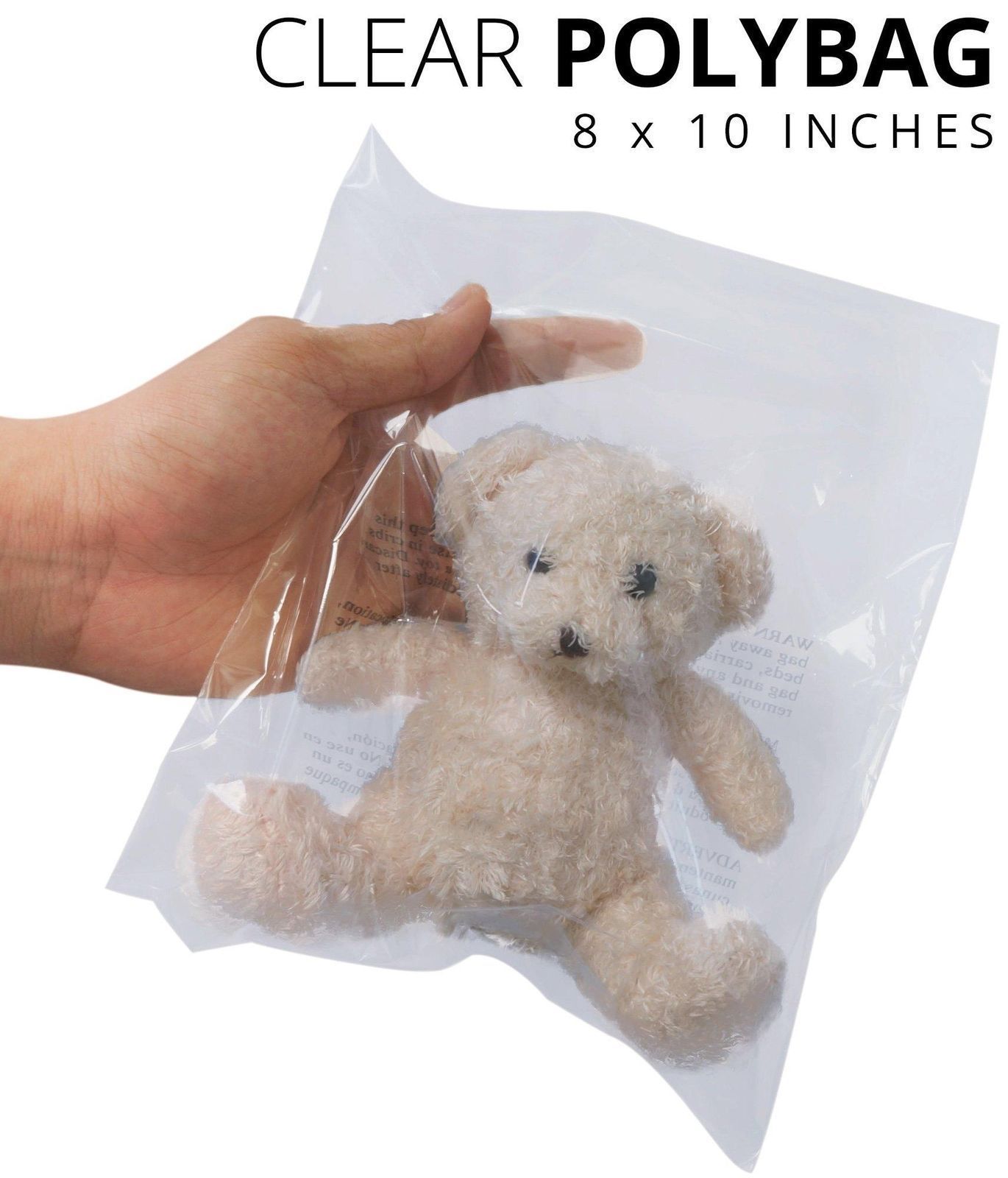 Poly Bags Suffocation Warning Clear Merchandise 1.5 mil For Amazon