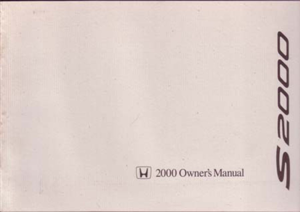 2000 Honda S2000 Owner's Manual
