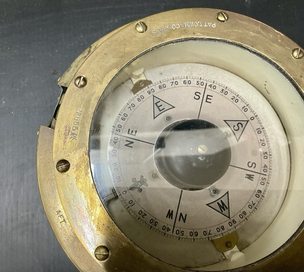 Brass Pattern.01151A Compass For A Vintage Airplane Working Condition