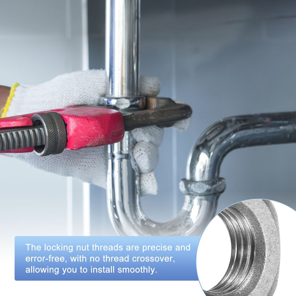 2-Pack Cast Pipe Fitting Hex Locknut, G1/4 Female Thread Hex Locking Nut