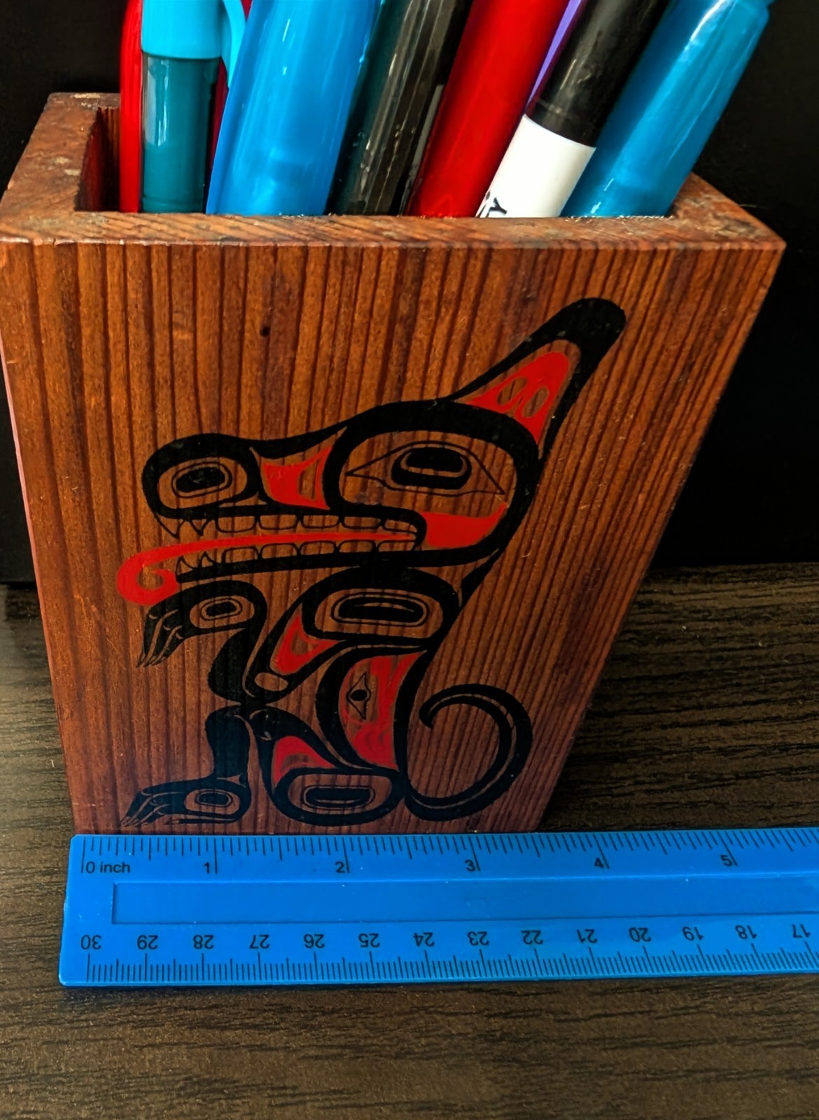 VTG 1988 Signed P DUNTHORNE UPPER SKAGIT RAVEN Northwest Cedar Wood Box.