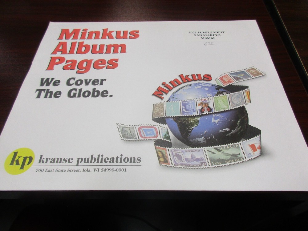 "MINKUS" ALBUM PAGES 2002  SUPPLEMENT SAN MARINO #MSM02    W/FREE SHIPPING!!!